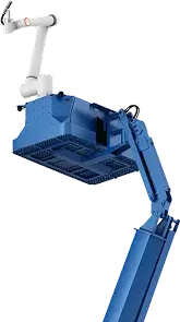 Raise work cell on a Genie boom lift